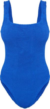Hunza G Gekreukt badpak met vierkante hals - Blauw