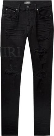 Amiri Jeans, Heren, Zwart, W33, Denim, Serif Logo Zwarte Jeans