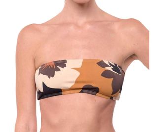 Sauipe Swimwear Giovanna Bandeau Bikini Top In Floral Print