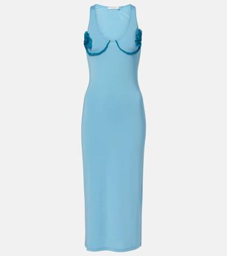 Nensi Dojaka Cosimina floral-appliqué midi dress