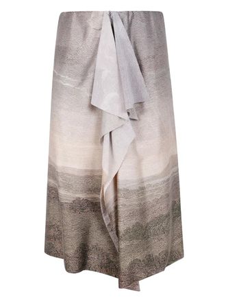 Pierre-Louis Mascia Adastrum gedrapeerde rok van zijdeblend - Beige