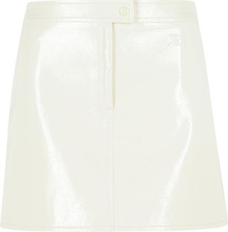 Courr&egrave;ges Reedition Wei&szlig;er Minirock aus Polyestermischung