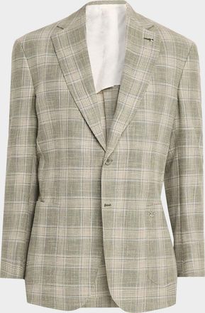 Stefano Ricci Men & apos;s Wool, Silk and Cotton Glen Plaid Sport Coat