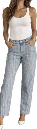MUGLER Womens Pantalon Cropped Pant In Light Blue