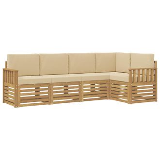 vidaXL Conjunto De Sof&aacute;s De Exterior 5 Pcs Y Beige 247 X 128,5 X 73 Cm Vidaxl