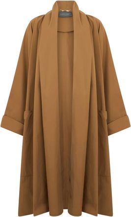 Alberta Ferretti Lange jas met zakken - Dames - Parka Jassen - Beige - S - Katoen - Jassen