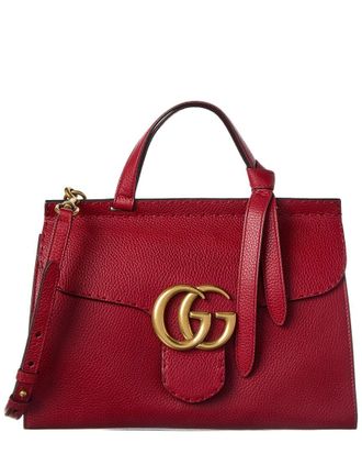 Gucci Gg Marmont Small Top Handle Leather Bag