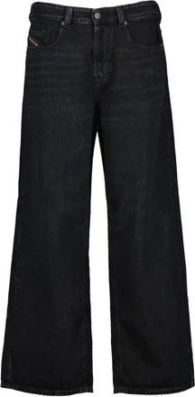 Diesel Wide-Leg Black Jeans with Classic Five-Pocket Design