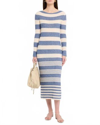Guest In Residence Striped Polo Dress In Navy/cream