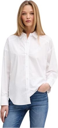DKNY Button Front Shirt With Fitted Back - Dames - Overhemden - Wit - S - Katoen - Overhemden