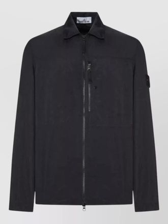 Stone Island crinkled nylon zip overshirt