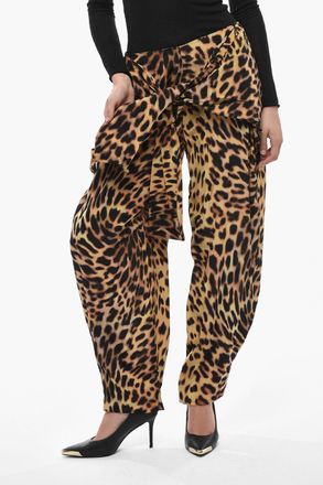 Stella McCartney Pantaloni In Seta Con Stampa Animalier Stella McCartney