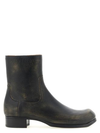 Maison Margiela Black Calfskin Ankle Mens Boots