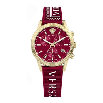 Versace Sport Tech Chronograaf Rubberen Horloge - Dames - Horloges - Rood - ONE Size - Accessoires