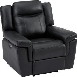 Vente-Unique Sillón relax eléctrico de piel KENNETH - Negro