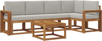 vidaXL Conjunto De Sof&aacute;s De Exterior 6 Uds. Gris Natural Y Claro Vidaxl