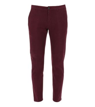 Department Five Red Slim Flat Front Pants