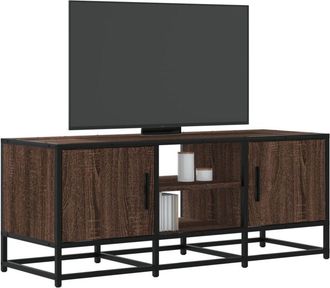 vidaXL Vidaxl - Mobile tv Rovere Marrone 100x35x41 cm Legno Multistrato Metallo