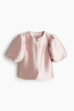 H&M Bluse mit Ballon&auml;rmeln - Helles Mattrosa
