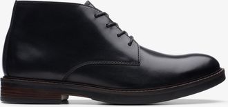 Clarks Mens Paulson Mid Black Leather Boots - Size UK 8.5