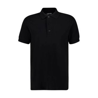 Tom Ford Regular Fit Short-Sleeve Piqu&eacute; Polo Shirt - male - Tom Ford - Polo Shirts - Black - XL - Tops