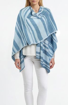 Portolano Cashmere lightweight striped shawl in Cloudblue/palace Blue at Nordstrom