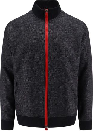 Kiton Luxe Wolmix Rits Sweatshirt - Heren - Vesten met rits - Grijs - M - Wol - Hoodies & sweatvesten
