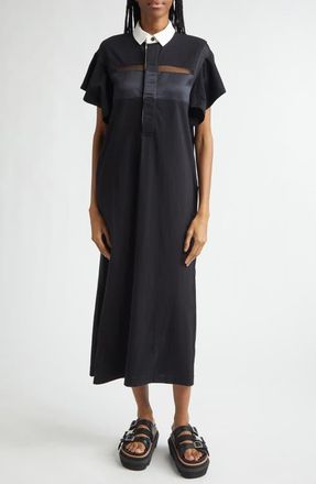sacai Cotton Jersey Dress in Black at Nordstrom, Size 1