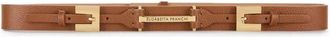 Elisabetta Franchi Leren Riem met Dubbele Gesp - Dames - Riemen - Bruin - L - Leer - Accessoires