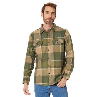 Vissla Vissla Central Coast Eco Shirt Mens Green Plaid Flannel Button Front GBO2184
