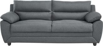 VENTE-UNIQUE.COM Sofá fijo poliéster 3 plazas gris antracita 201x82cm