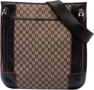 Celine Pre-owned Canvas Messenger Bag - Dames - Vintage Schoudertas - Beige - ONE Size - Leer - Vintage