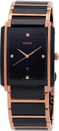 Rado Integral L Black Dial Ceramic Diamond Mens Watch R20207712