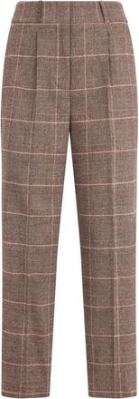 PESERICO Geruite Broek - Dames - Broeken - Bruin - 3XL - Wol - Broeken