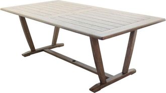 Courtyard Casual Avalon Teak Rectangle Dining Table With Umbrella Hole