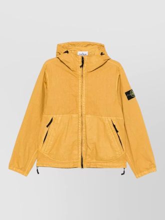 Stone Island hooded down jacket mens long sleeves
