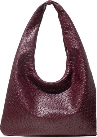 Generic Woven Leather Shoulder Bag, Womens Handbag, Large Capacity Tote, Crescent, Daily Commuter(Coffee1)