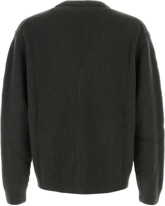 Gucci Mens Ribbed Wool-Cashmere Cardigan Green Mother Pearlt Virgin