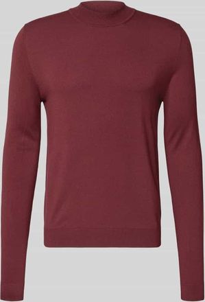 HUGO BOSS Regular Fit Strickpullover aus Viskose-Mix Modell SAN MARC in Bordeaux, Größe XL