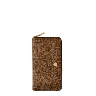 Borbonese Portafoglio Zip-Around Grande in Camoscio OP - - Accessories - Donna - Beige - ONE SIZE