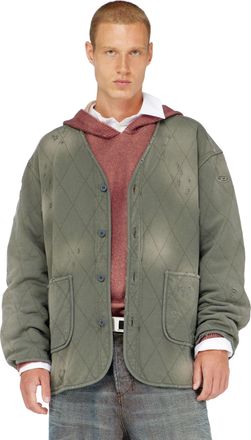 Diesel Distressed quilted liner jacket - Jackets - Man - Green