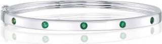 Allurez Emerald Stackable Bangle Bracelet 14K White Gold (0.38ct)