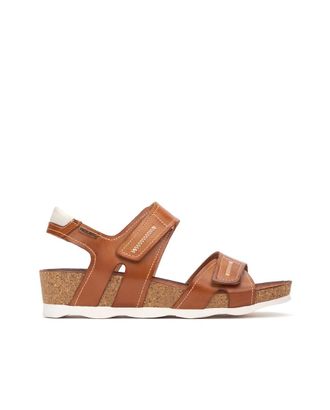 Pikolinos Mahon Womens Leather Wedge Sandals, Brandy, 38 EU