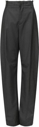 Maison Margiela Wijde Pantalon met Tailoring - Dames - Wijde Broeken - Grijs - S - Katoen - Broeken