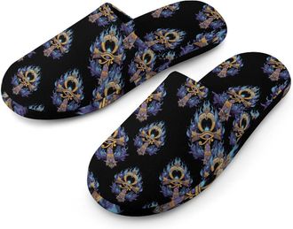Generic Ankh with Eye Mens Cozy Memory Foam Slippers Warm Cotton House Shoes Comfy Slipper for Indoor Outdoor