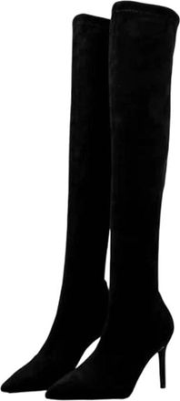 Generic Womens Over The Knee Tassel Stiletto Knee High Stretch Boots Pointed Toe Shoes