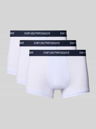 Emporio Armani Boxershorts mit elastischem Logo-Bund im 3er-Pack in Weiss, Größe XXL