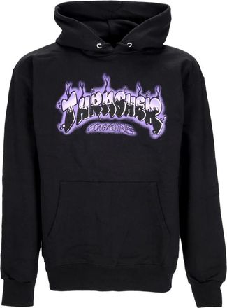 Thrasher Airbrush Hoodie Zwart/Paars Lange Mouw - Heren - Hoodies - Zwart - XL - Katoen - Hoodies & sweatvesten