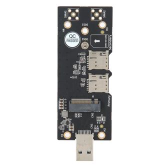 OEM Adaptador M.2 A Usb 3.0, Compatible Con M&oacute;dulos 3g/4g/5g, Dos Ranuras Para Tarjeta Nano Sim (tarjeta Ngff Key B), Conector Usb 3.0 Tipo A Macho, Apto 