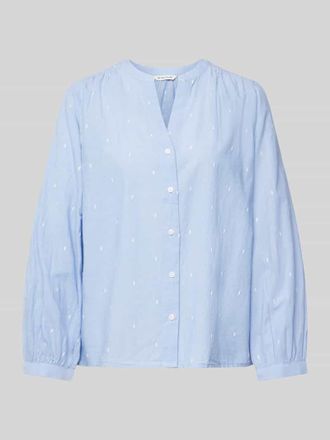 Tom Tailor Regular Fit Langarmbluse aus reiner Baumwolle mit Stickereien in Hellblau, Gr&ouml;&szlig;e 42